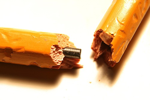 frustrated snapped pencil