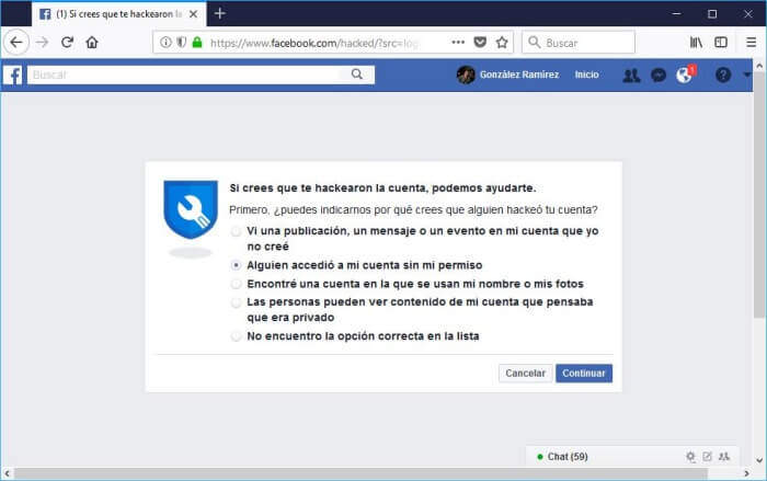 cuenta comprometida facebook - recuperar cuenta comprometida facebook - reportar cuenta comprometida facebook